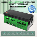 DATOUBOSS 48V 100Ah Lithium LiFePO4 Battery with 200A BMS  Deep Cycle Battery for DIY RV Car Solar Home System