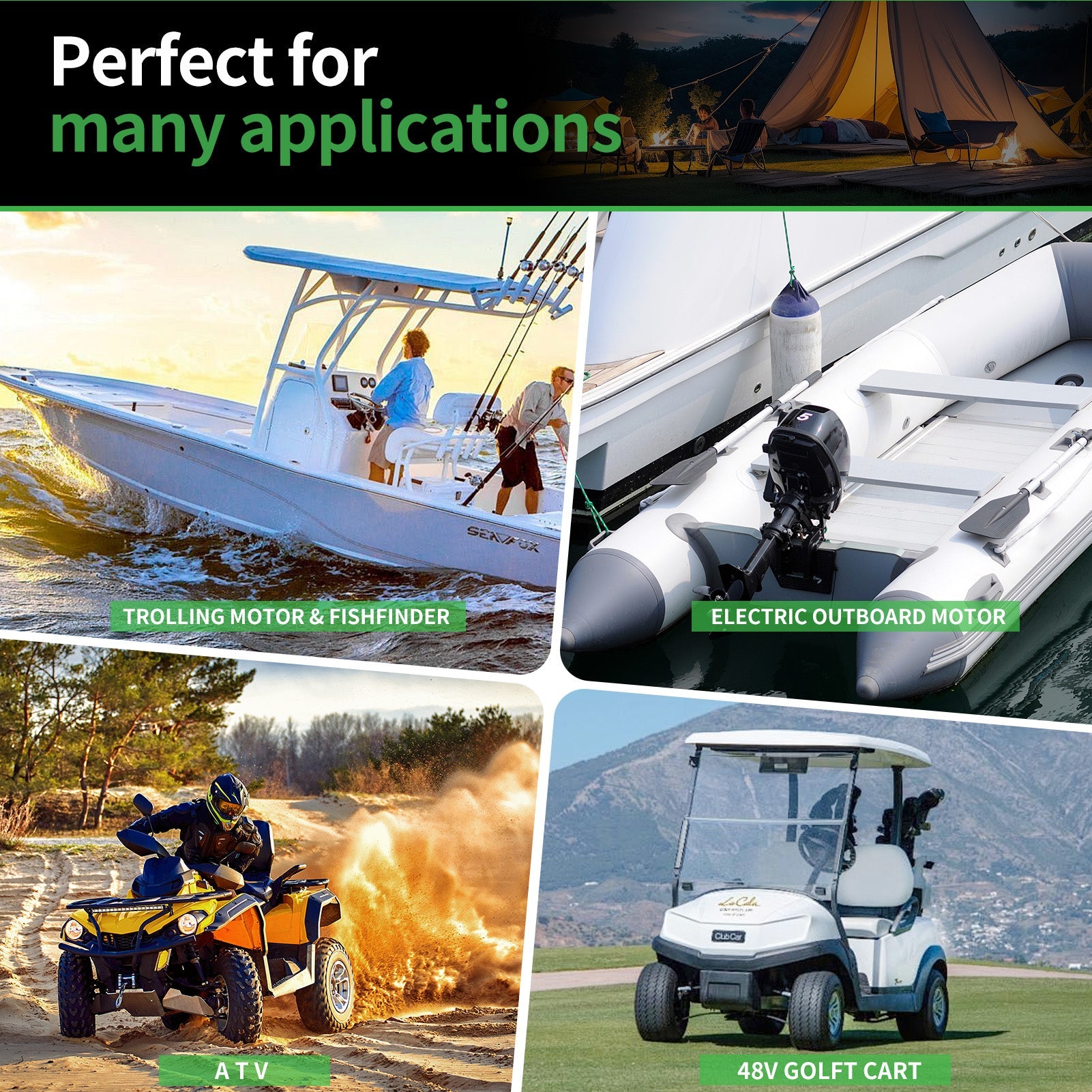 DATOUBOSS 48V 100Ah Lithium LiFePO4 Battery with 200A BMS  Deep Cycle Battery for DIY RV Car Solar Home System