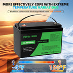 DATOUBOSS 12V 100Ah LiFePO4 Lithium Battery with 100A BMS  Deep Cycle Battery for RV Solar Home System