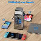 PD 100W Power Station 296Wh Lithium Battery Power Bank 80000mAh Portable Charger Battery For Outdoor Energy Storage Supply
