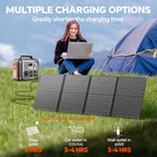 Powerbank 300w Portable Power Station with 60w Solar Panel for Camping Solar Generator 296Wh 80000mAh Lithium Battery