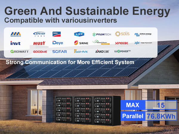 DATOUBOSS 51.2V 100Ah Lithium LiFePO4 Battery with 200A BMS  Deep Cycle Battery for DIY RV Car Solar Home System