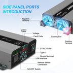 MFUZOP 2000W Pure Sine Wave Inverter, Car Power Inverter 12V to 120V AC Converter for RV, Truck, Solar, OutdoorL, Home with Dual AC and 20A Socket, 5V 2.1A USB, PD, Peak Surge 4000W, Remote Controller