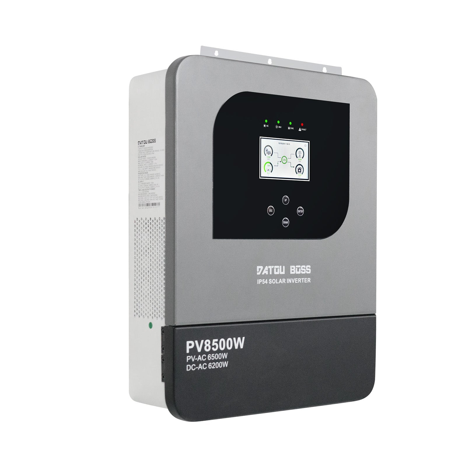 DATOUBOSS 6200W Solar Hybrid Inverter 48VDC to 230VAC, Pure Sine Wave Inverter with 120A MPPT, 8500W Photovoltaic Input, Supports Battery-Free Operation, BMS Protection System, for 48V Lithium Batteries, Dust and Water-Resistant(Compatible with WiFi 04) Main image