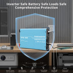 DATOUBOSS miniature inverter, 12V to 120V,  1200W, supports off-grid, grid-connected, and hybrid modes, 50Hz/60Hz, AC 100V-120V adjustable output voltage, MPPT controller, photovoltaic charging current up to 120A, suitable for solar power generation.