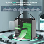 DATOUBOSS 12V 50Ah LiFePO4 Lithium Battery with 50A BMS  Deep Cycle Battery for RV Solar Home System