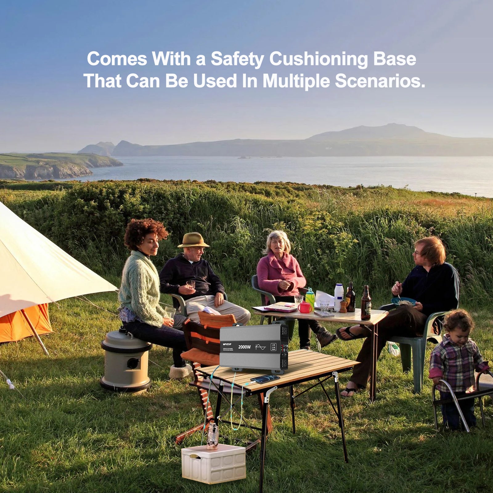 MFUZOP 2000W Pure Sine Wave Inverter, Car Power Inverter 12V to 120V AC Converter for RV, Truck, Solar, OutdoorL, Home with Dual AC and 20A Socket, 5V 2.1A USB, PD, Peak Surge 4000W, Remote Controller