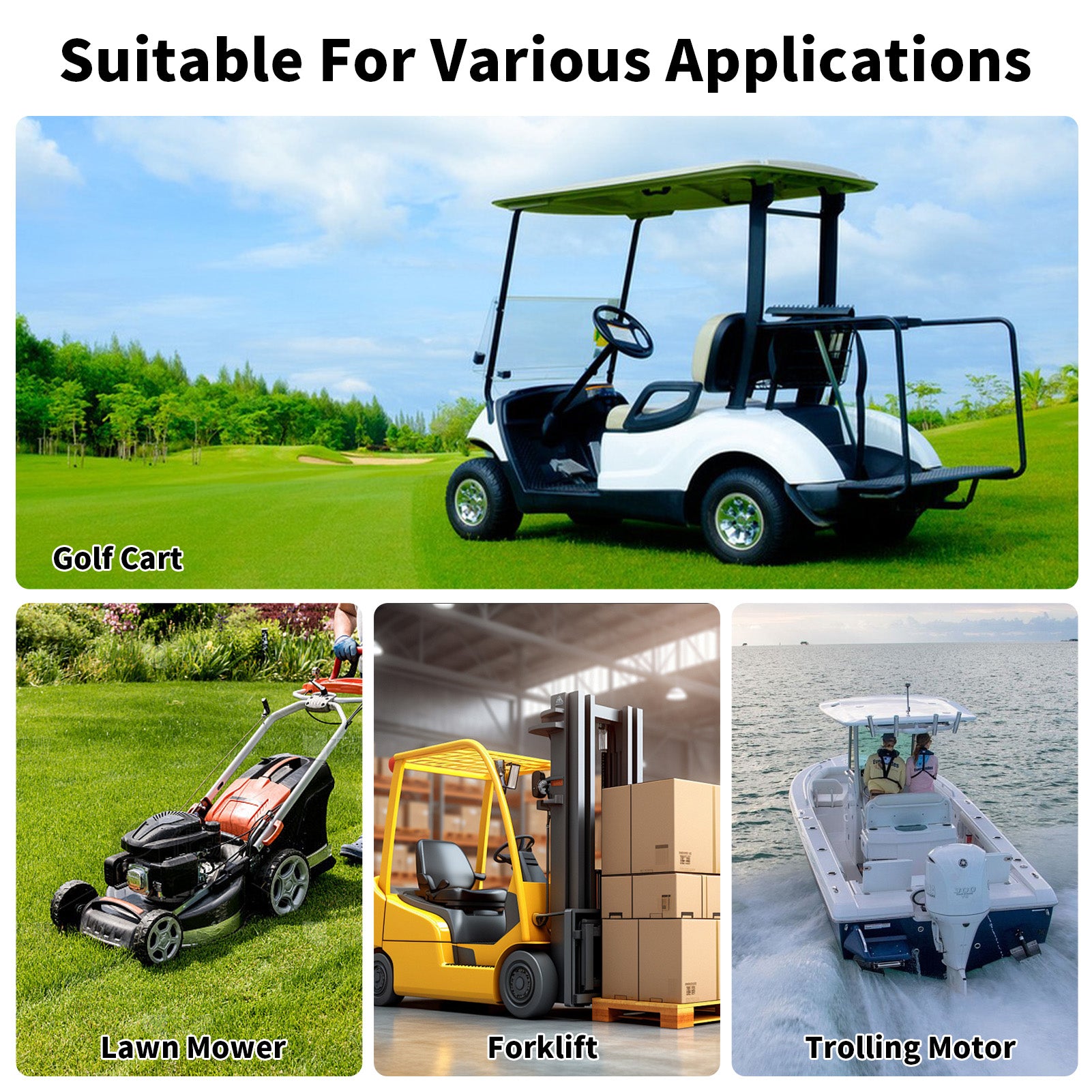 MFUZOP 48V 100Ah Golf Cart LiFePO4 Lithium Battery with Bluetooth Group 8D, 15000+ Deep Cycle Battery, Built-in 100A BMS with Low-Temp Protection Monitor, Perfect for Golf Carts Home Energy Storage