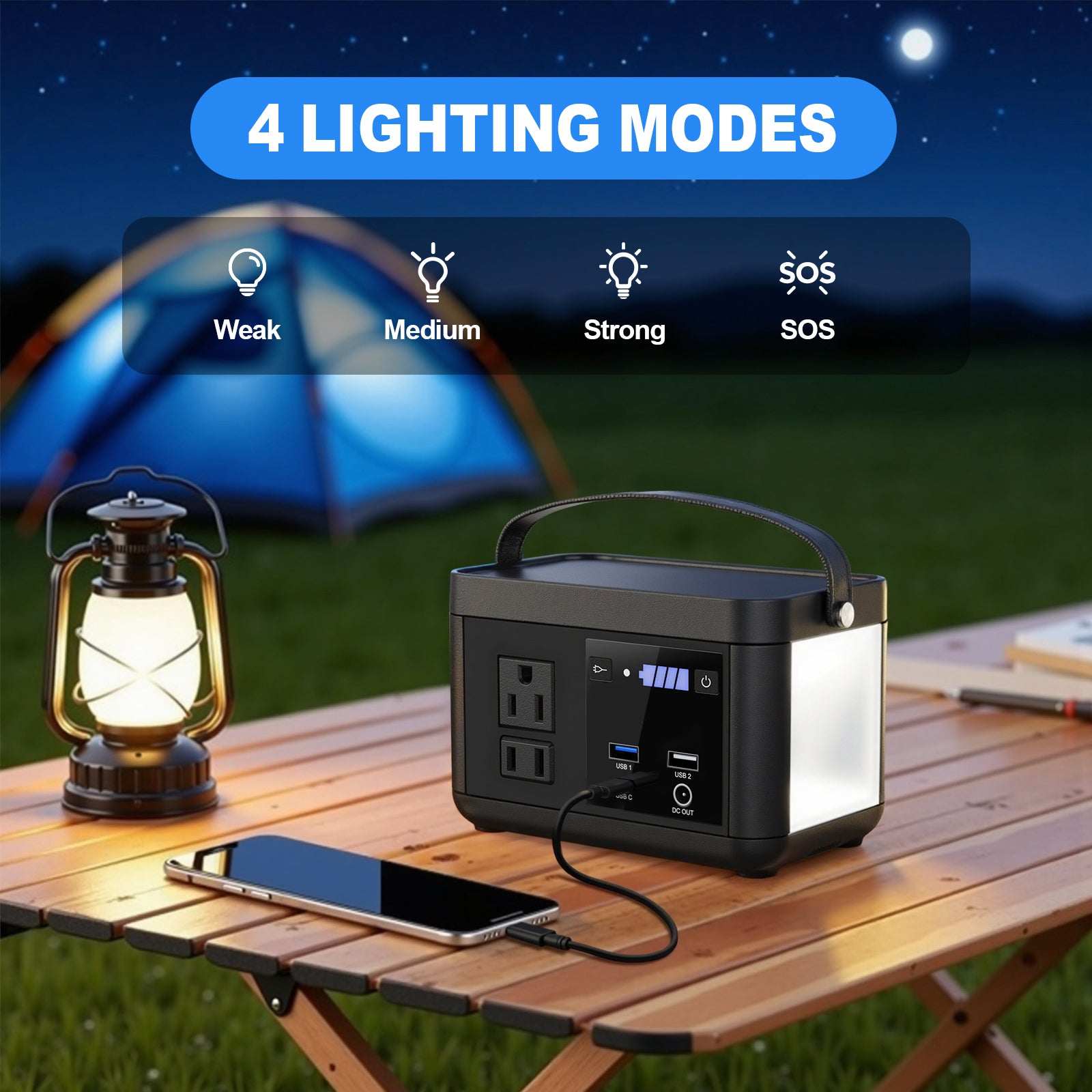 Portable Power Station P86,88.8Wh 3.7 V LiFePo4 Battery,with 120W (150W Peak) AC Outputs, Solar Power Generator for Travel and Camping,estación de energia portatil