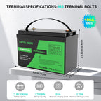 DATOUBOSS 12V 100Ah LiFePO4 Lithium Battery with 100A BMS  Deep Cycle Battery for RV Solar Home System