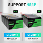 DATOUBOSS 12V 100Ah LiFePO4 Lithium Battery with 100A BMS  Deep Cycle Battery for RV Solar Home System