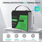 DATOUBOSS 12V 50Ah LiFePO4 Lithium Battery with 50A BMS  Deep Cycle Battery for RV Solar Home System