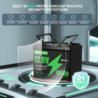 DATOUBOSS 12V 100Ah Lithium LiFePO4 Battery with 100A BMS  Deep Cycle Battery for Car Home Solar System