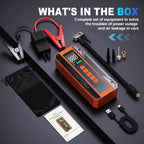 Car Jumper Starter Portable Battery Pack With 150PSI Tire Inflator, Jump Starter With Air Compressor,12V Jump Box For Car Charger Battery Booster With LCD Display, 3-Mode Emergency Flashlight