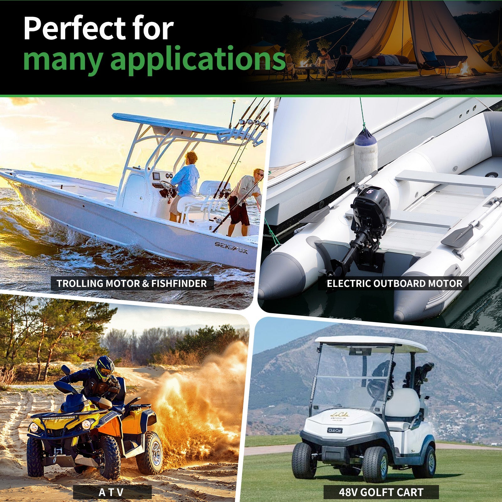 DATOUBOSS 48V 100Ah Lithium LiFePO4 Battery with 200A BMS  Deep Cycle Battery for DIY RV Car Solar Home System