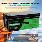 DATOUBOSS 12V 200Ah Lithium LiFePO4 Battery with 200A BMS  Deep Cycle Battery for RV Car Solar Home System DIY
